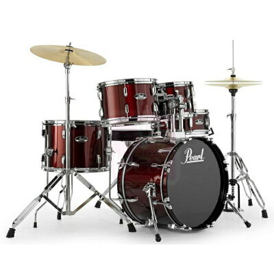 Pearl Roadshow 18 Inch 5 Piece Drum Kit With Hardware & 2 Cymbals - Red